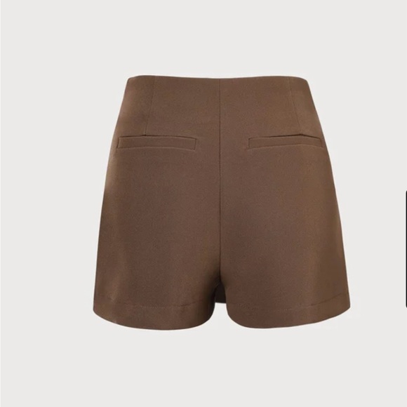 Khaki High Waisted Overlap Skort - Picture 7 of 12
